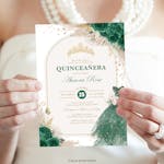 Quinceañera Invitation held in hands by a woman thumbnail image