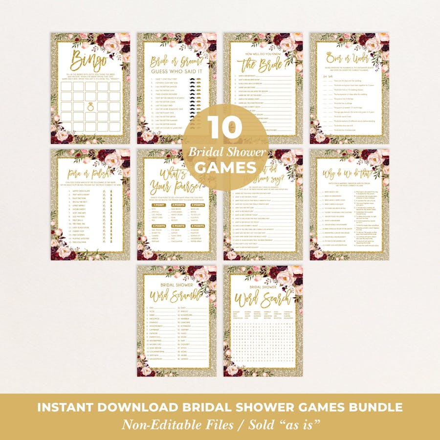 Bridal Shower Games Bundle