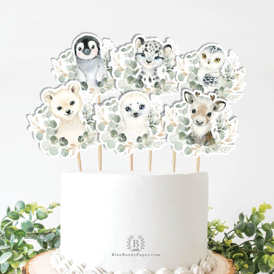Winter Animals Cake Toppers