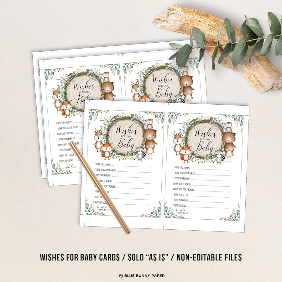 Woodland Wishes for Baby Game Card