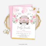 Pink Car Birthday Party Parade Invitation thumbnail image