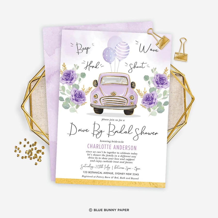 Drive By Bridal Shower Invite