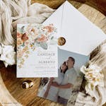 Floral Boho Wedding Invitation with photo backside thumbnail image