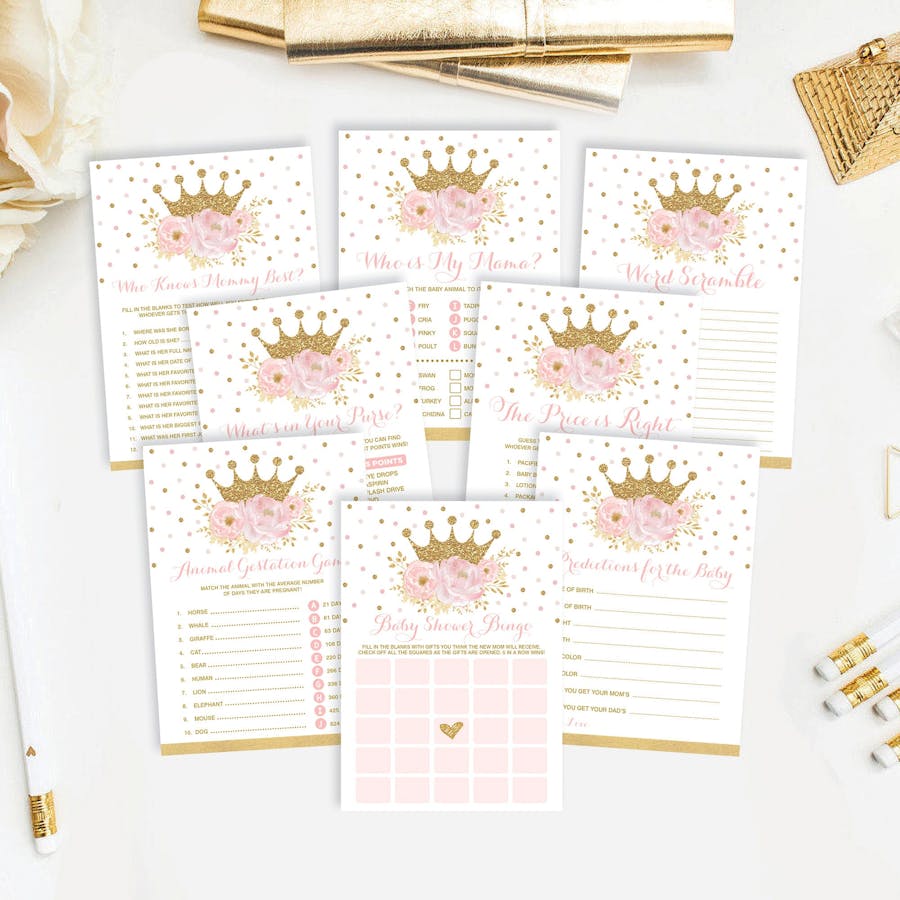 Princess Baby Shower Games Package