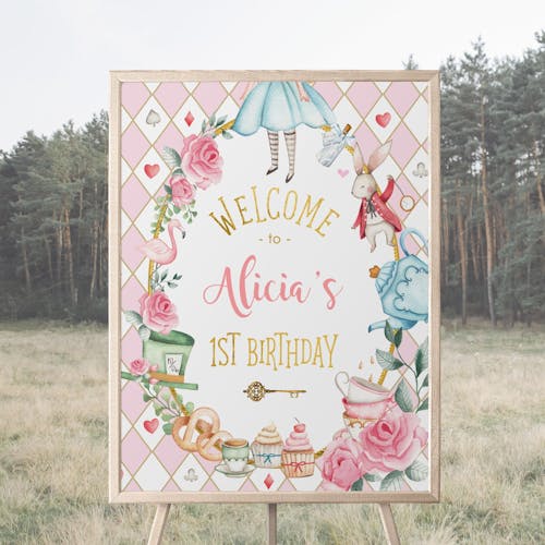 Alice in Wonderland Party Welcome Sign