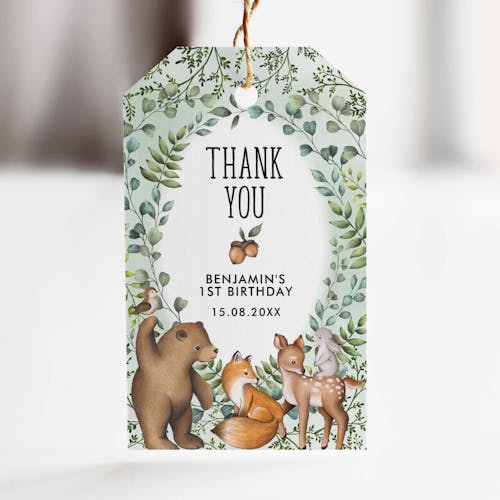 Woodland Party Favor Tag