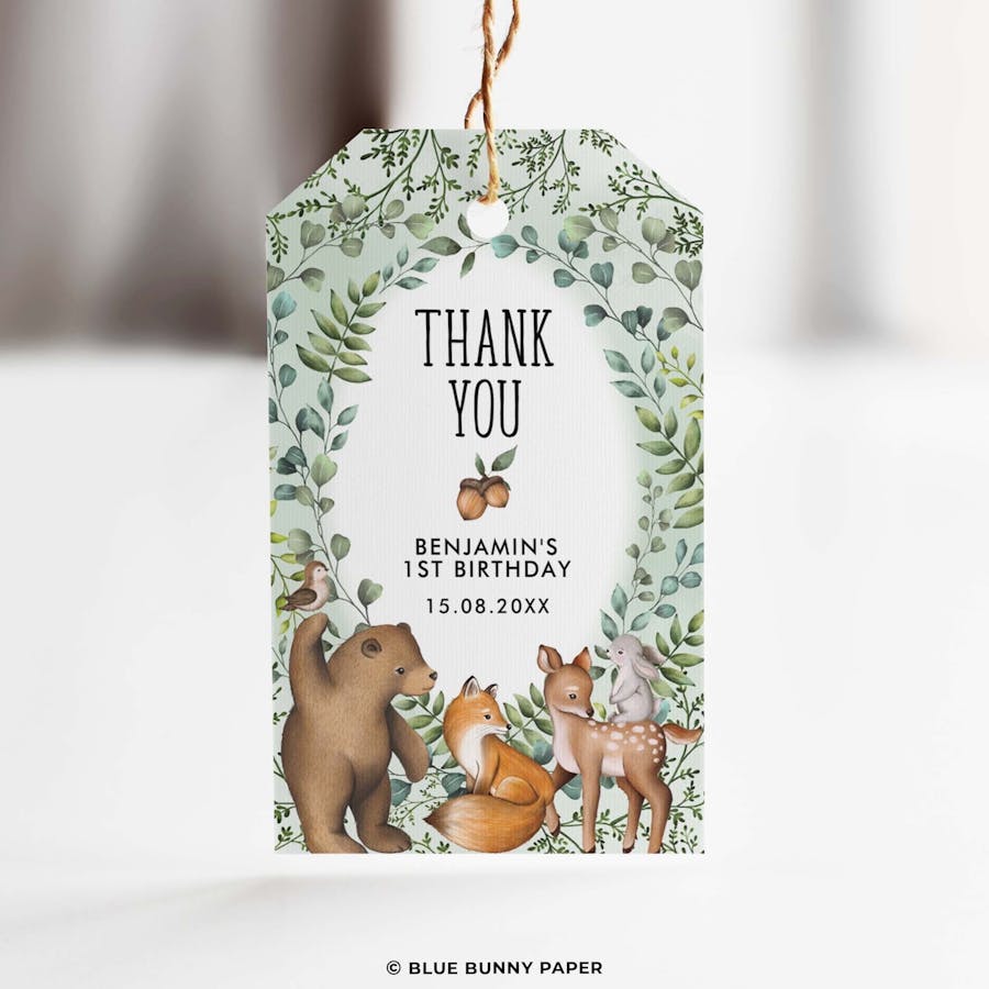 Woodland Party Favor Tag