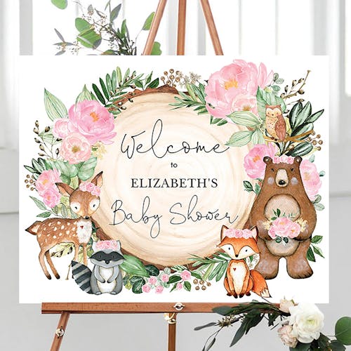 Woodland Party Welcome Sign