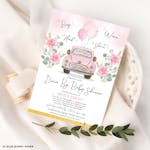 Pink Drive By Baby Shower Invite thumbnail image