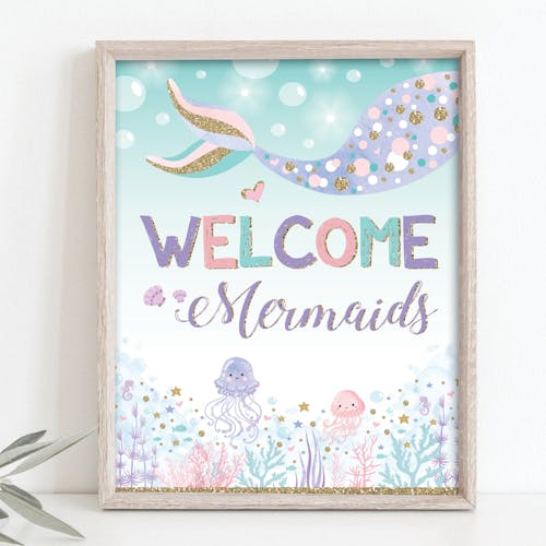 Welcome Mermaids Party Sign