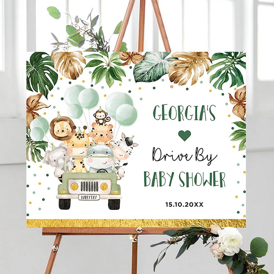 Drive by Baby Shower Welcome Sign