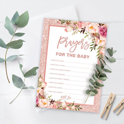 prayers for baby baptism party game
