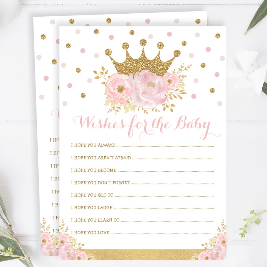 Princess Wishes for the Baby Shower Game