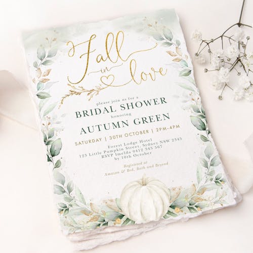 Fall in Love Bridal Shower Invite
