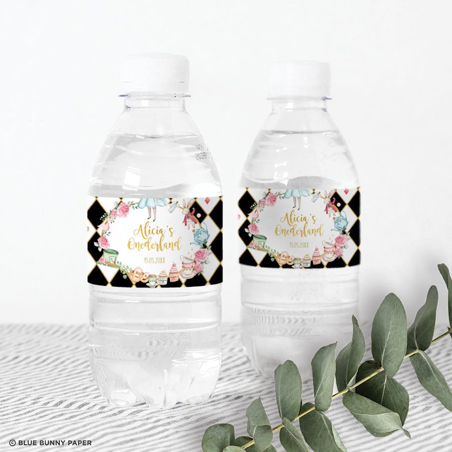 Alice in Wonderland Water Bottle Labels