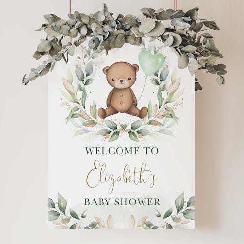 Teddy Bear Party Welcome Sign