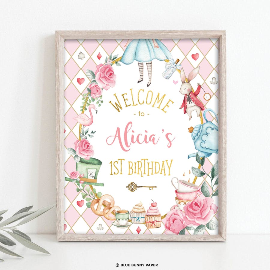 Alice in Wonderland Party Welcome Sign