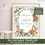 Woodland Baby Shower Welcome Sign thumbnail image