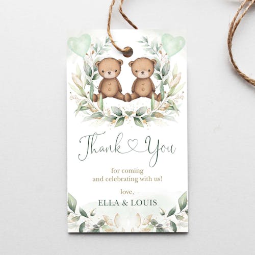 Twins Favor Tags