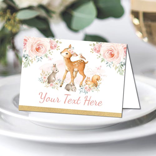 Girl Woodland Table Place Cards