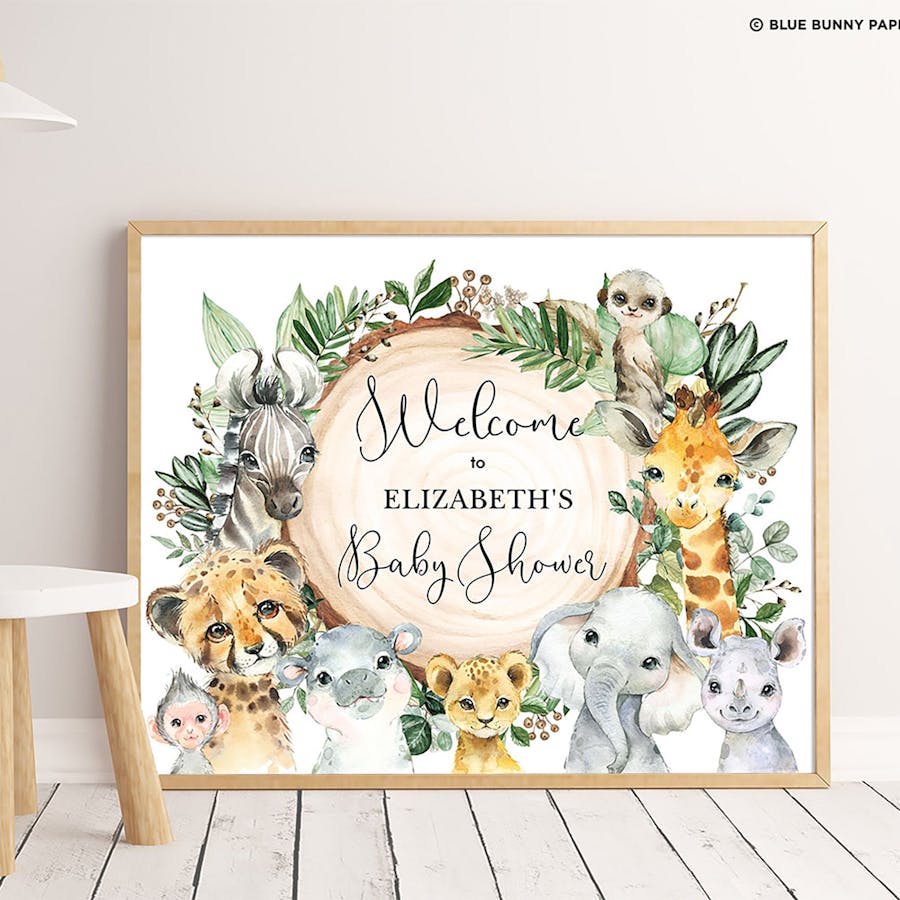 Safari Animals Party Welcome Sign