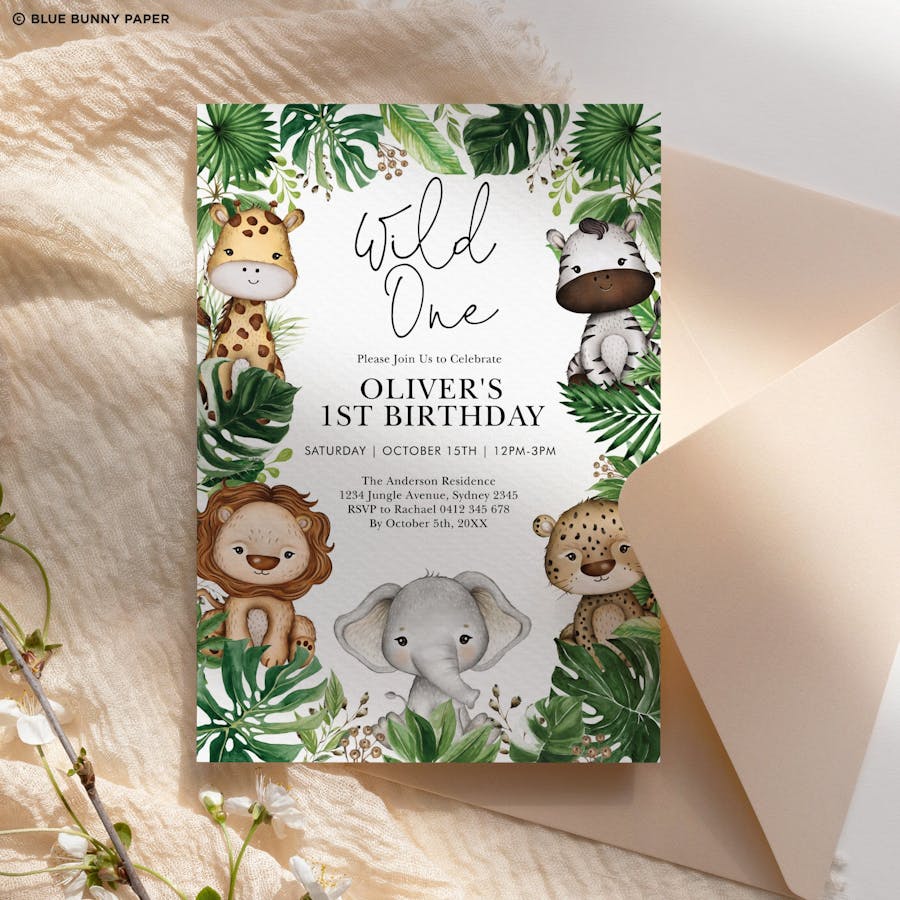 Wild One Birthday Invitations