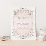 Girl Pink Flower Party Welcome Sign thumbnail image