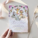 Jungle Animals Twins Baby Shower Invite thumbnail image