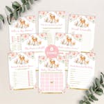 Girl Woodland Baby Shower Games Package thumbnail image