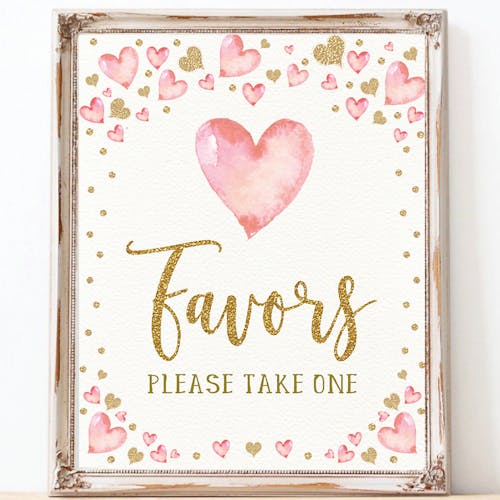 Valentines Favors Party Sign