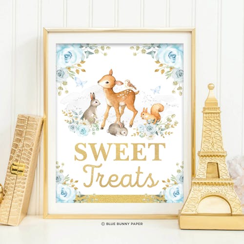 Blue Sweet Treats Party Sign