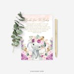 Purple Flowers Elephant Book for the Baby Insert Card thumbnail image