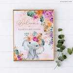 Flowers Elephant Party Welcome Sign thumbnail image