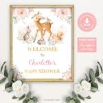 Girl Woodland Party Welcome Sign thumbnail image
