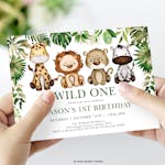 Wild Jungle 1st Birthday Invitations thumbnail image
