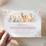 Printable Woodland Girl Baby Shower Invitation thumbnail image