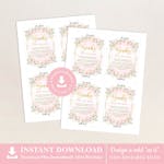 Pink Flower Girl Baby Shower Book Request Card thumbnail image