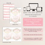 Pink Flowers Girl Baby Shower Invitation thumbnail image